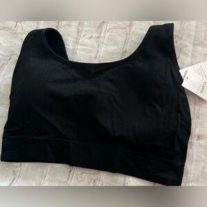 Auden Black Ribbed Bralette 1X Wireless Comfort Bra Soft Stretch NEW